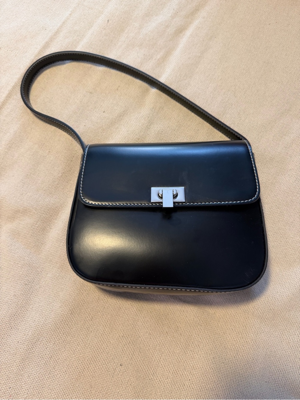 Urban Outfitters Black Shoulder Bag with Silver Hardware